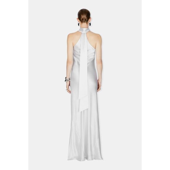 NWT GALVAN LONDON SATIN PANDORA DRESS PLATINUM SIZE US4 $1695 - Picture 3 of 15